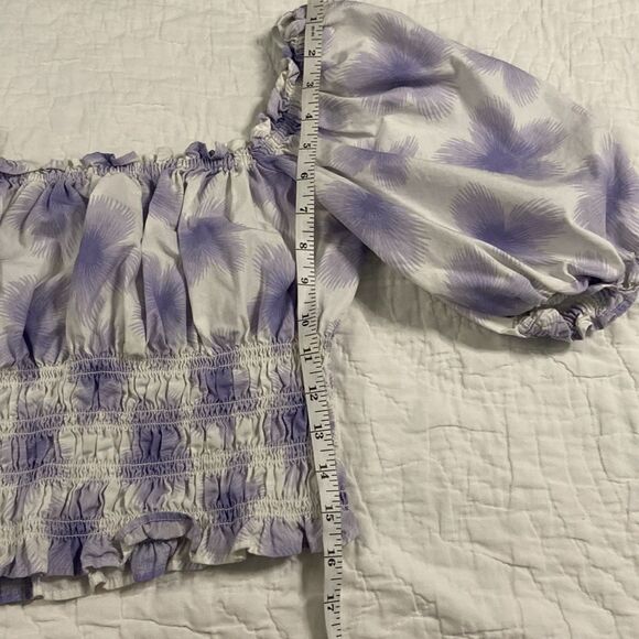 Levi’s Purple Floral Off the Shoulder Crop size Large - Picture 10 of 13